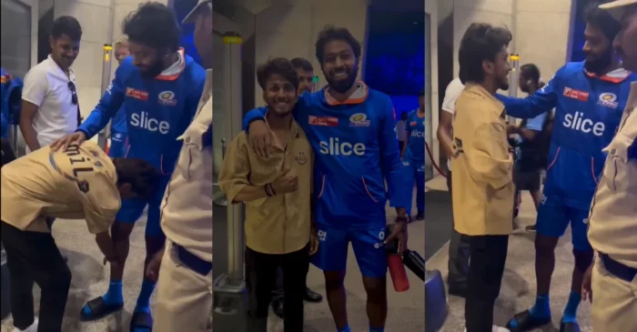 IPL 2024 [WATCH]: A die-hard fan of MI skipper Hardik Pandya touches his feet in a heartwarming gesture