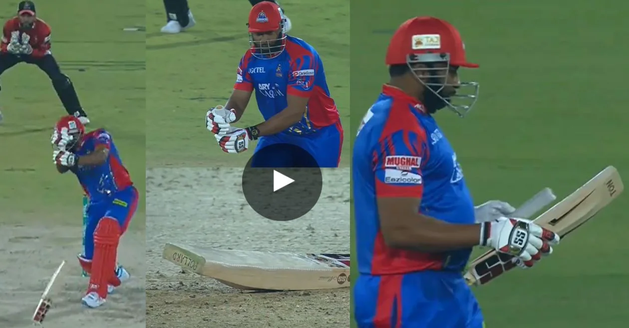 VIDEO: Kieron Pollard’s bat shatters in half during PSL 2024 match between Karachi Kings and Lahore Qalandars