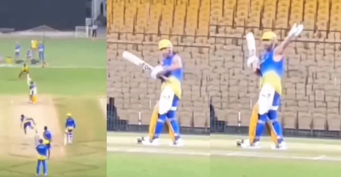 WATCH: MS Dhoni practices his trademark ‘Helicopter’ shot ahead of CSK’s opening match against RCB in IPL 2024