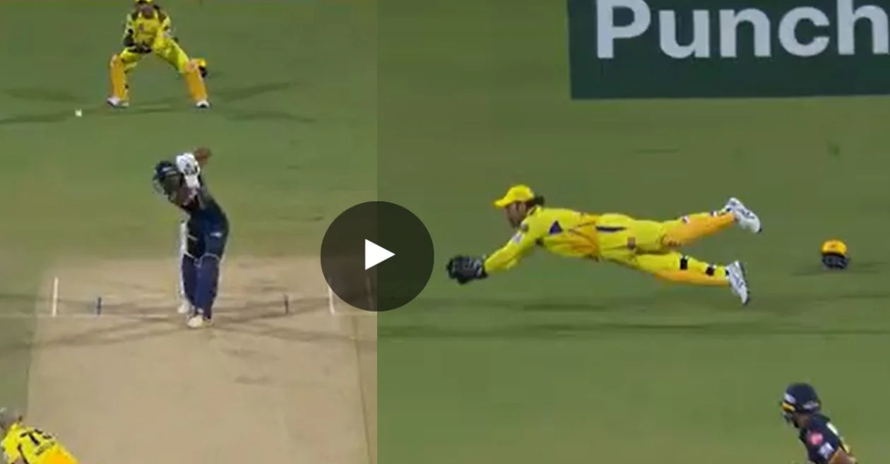 IPL WATCH MS Dhoni Plucks Age Defying Catch To Get Rid Of Vijay Shankar In CSK Vs GT