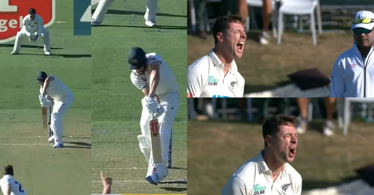 NZ vs AUS [WATCH]: Matt Henry’s pump-up celebration after cleaning up Cameron Green with a stunning in-swinger on Day 1 of the Christchurch Test