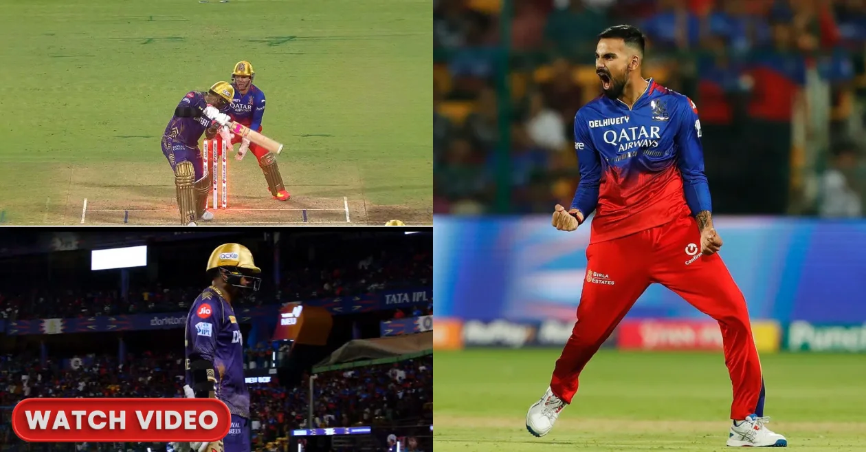 WATCH: Mayank Dagar cleans up Sunil Narine with a spectacular delivery during RCB vs KKR clash in IPL 2024