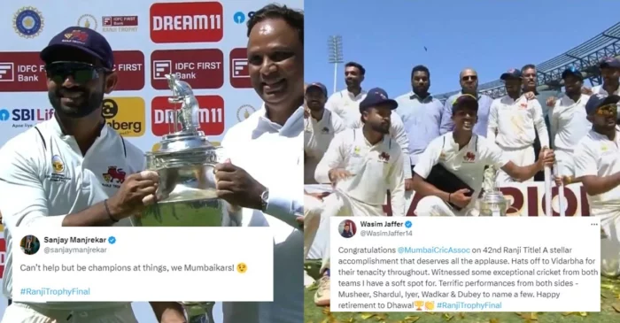 Twitter reactions: Ajinkya Rahane’s Mumbai clinch their record 42nd title by defeating Vidarbha in the Ranji Trophy 2024 final