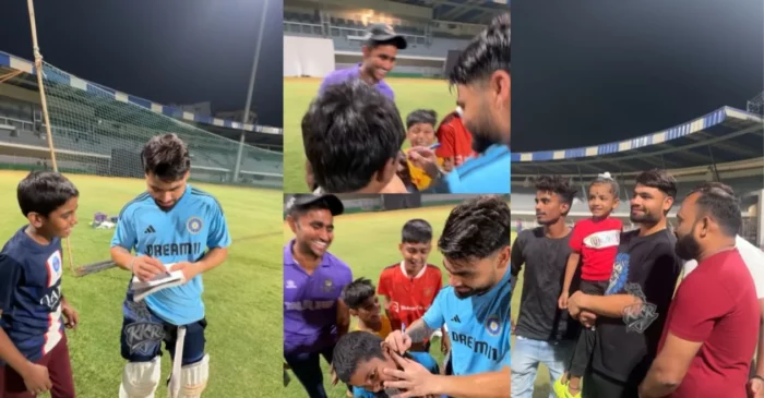 IPL 2024 [WATCH]: KKR’s Rinku Singh makes young fans day with forehead and neck autographs during practice session