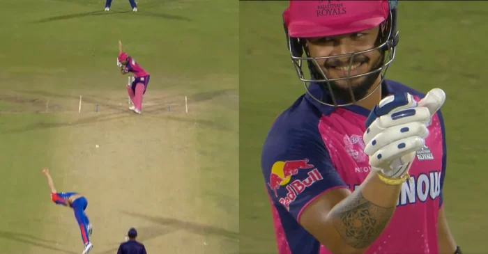 WATCH: Riyan Parag’s priceless reaction after hitting Anrich Nortje for a towering six | IPL 2024, RR vs DC