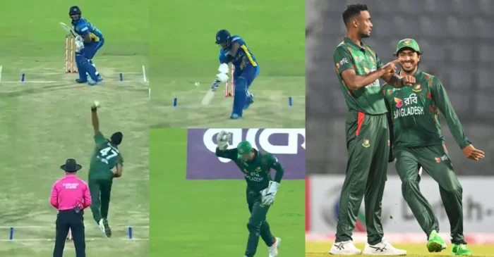 BAN vs SL [WATCH]: Shoriful Islam teases Angelo Mathews with ‘timed-out’ celebration after dismissing Avishka Fernando in the 1st T20I