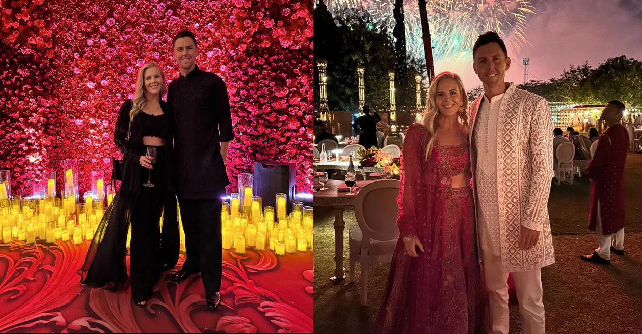 Photos: Trent Boult and his wife Gert Smith pose for pictures in Indian  attire at Anant Ambani-Radhika Merchant's pre-wedding festivities | Cricket  Times