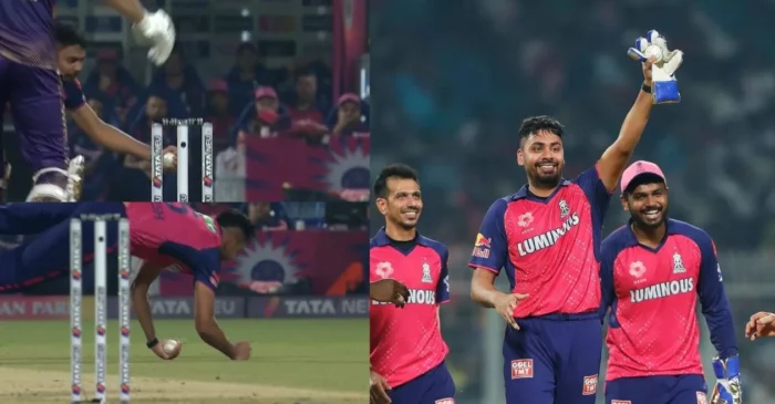 WATCH: Avesh Khan’s “gloves” celebration after taking a stunning catch to dismiss Phil Salt in KKR vs RR clash | IPL 2024