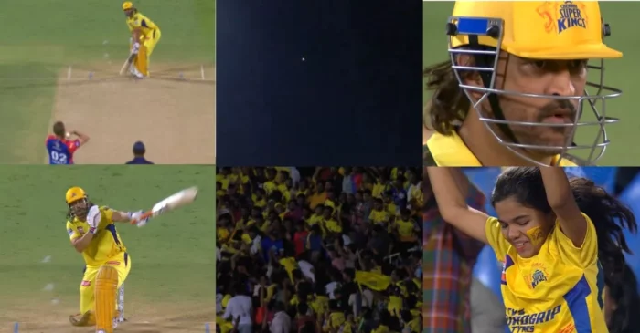 IPL 2024 [WATCH]: MS Dhoni hits an unbelievable one-handed six off Anrich Nortje during the DC vs CSK match