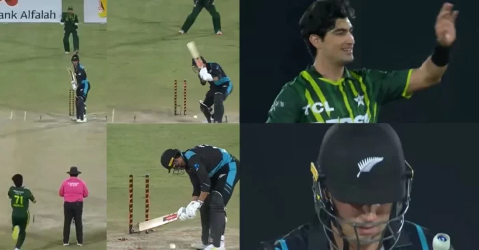 PAK vs NZ [WATCH]: Naseem Shah’s brutal yorker uproots the middle stump of Tim Robinson in the 3rd T20I