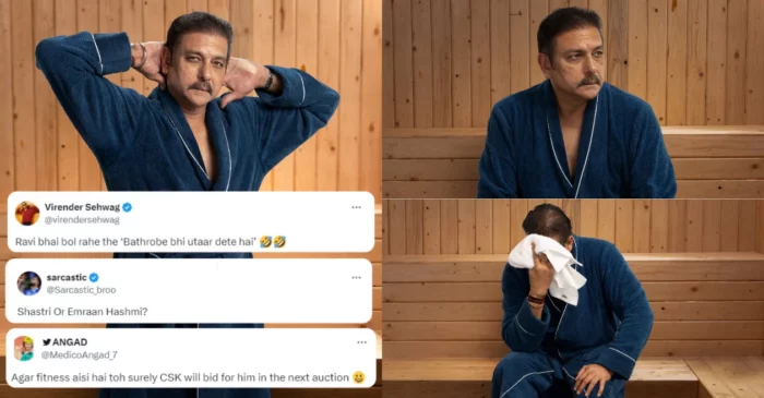“Ravi Shastri or Emraan Hashmi?”: Fans come up with hilarious reactions as World Cup winner shares pictures in bathrobe with witty captions