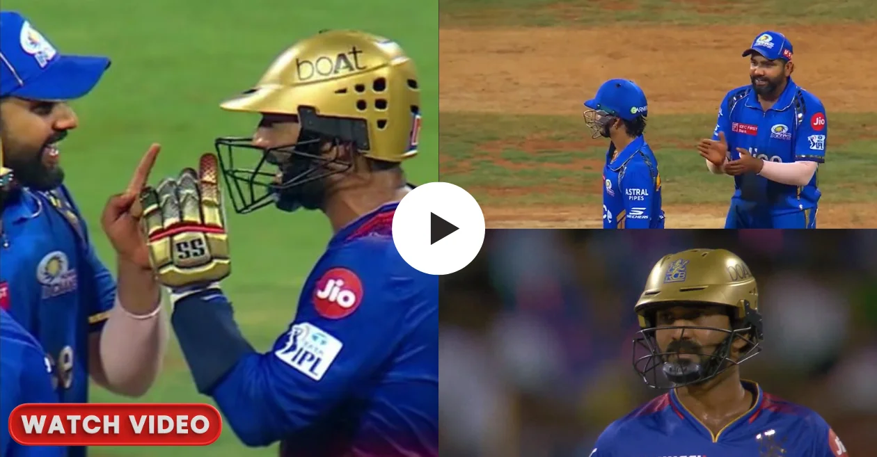 Shabaash Dk Rohit Sharma Teases Dinesh Karthik With T World Cup Jibe During Mi Vs Rcb Clash