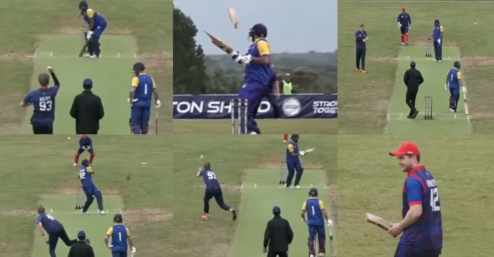 WATCH: Shahid Afridi Jr. breaks his bat and loses his wicket on the same ball during Weston Shield T10 2024