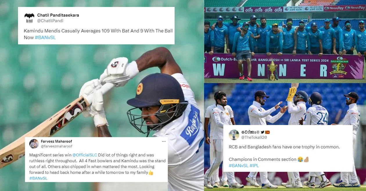 Twitter reactions: Kamindu Mendis’ stellar performance leads Sri Lanka to whitewash Bangladesh in the Test series