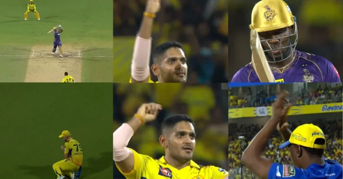 IPL 2024 [WATCH]: Tushar Deshpande replicates Dwayne Bravo’s iconic celebration after Andre Russell’s wicket during CSK vs KKR clash