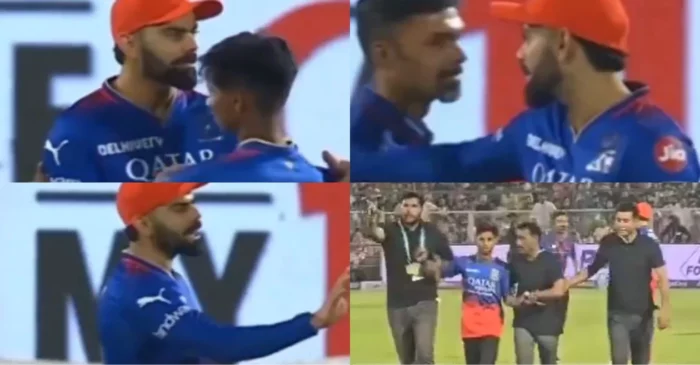 IPL 2024 [WATCH]: Virat Kohli urges security officials to deal with the pitch-invader gently