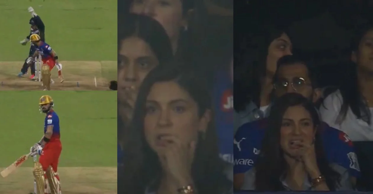 WATCH: Anushka Sharma bites her fingers after Noor Ahmad dismisses Virat Kohli during RCB vs GT clash | IPL 2024