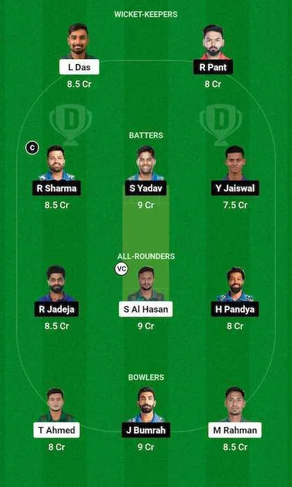 BAN vs IND Dream11 Team for today's match (June 1)
