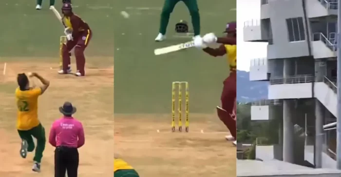 WI vs SA [WATCH]: Brandon King hits a massive six off Gerald Coetzee in the first T20I