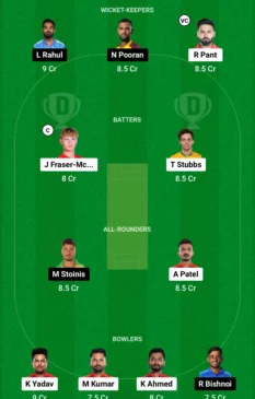 Dream 11 Team DC vs LSG