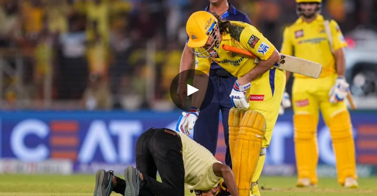 WATCH: MS Dhoni’s Heartwarming Gesture Amid Fan Breach During GT vs CSK Clash | IPL 2024