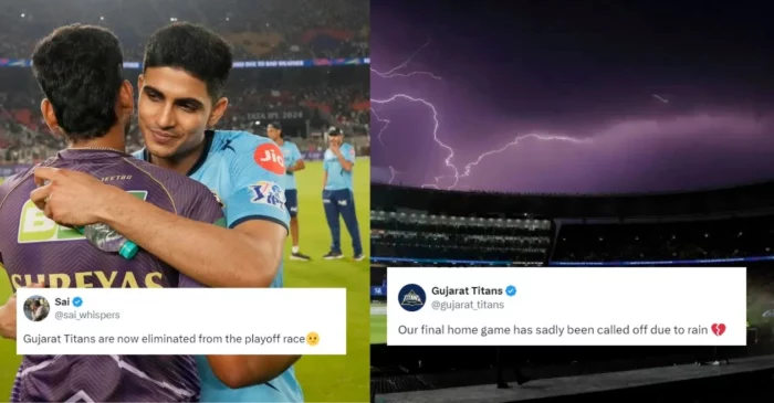 Fans react as GT faces elimination from the IPL 2024 Playoffs after rain foils game with KKR