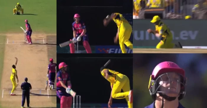 WATCH: Tushar Deshpande takes a sensational diving catch to dismiss Jos Buttler in CSK vs RR clash | IPL 2024