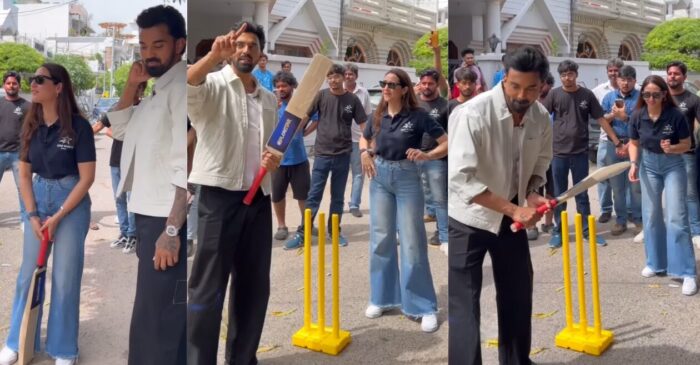 WATCH: KL Rahul plays gully cricket; bats left-handed | IPL 2024