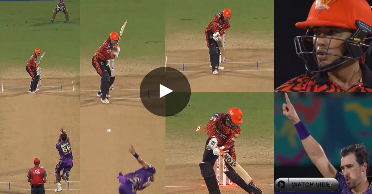 WATCH: Mitchell Starc delivers a stunning ball to dismiss Abhishek Sharma in IPL 2024 Final matchup between KKR and SRH