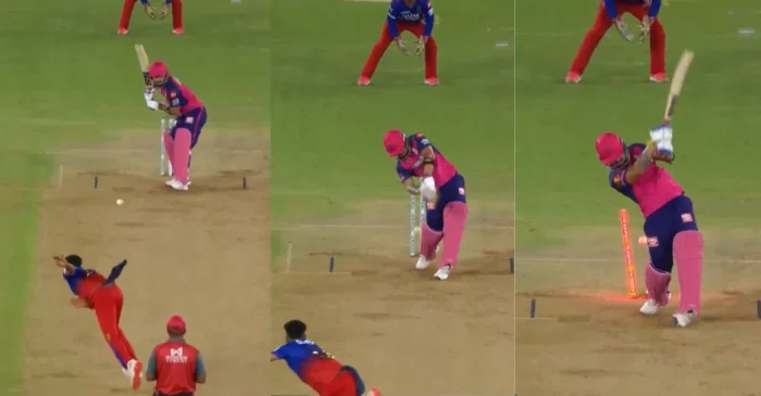 IPL 2024 [WATCH]: Mohammed Siraj cleans up Riyan Parag with a brilliant in-swinger in RR vs RCB match