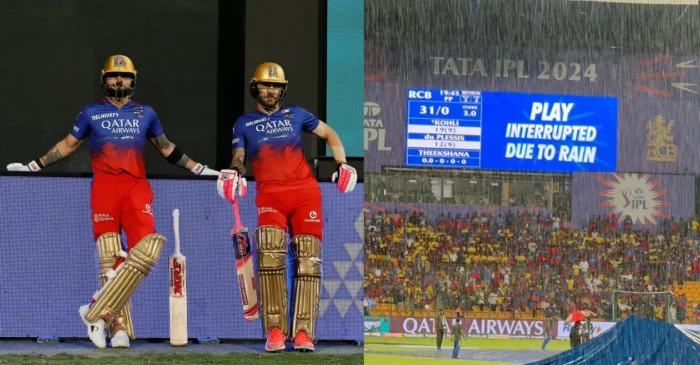 IPL 2024, RCB vs CSK: Rain stops play after after a flying start for Faf du Plessis & Co.