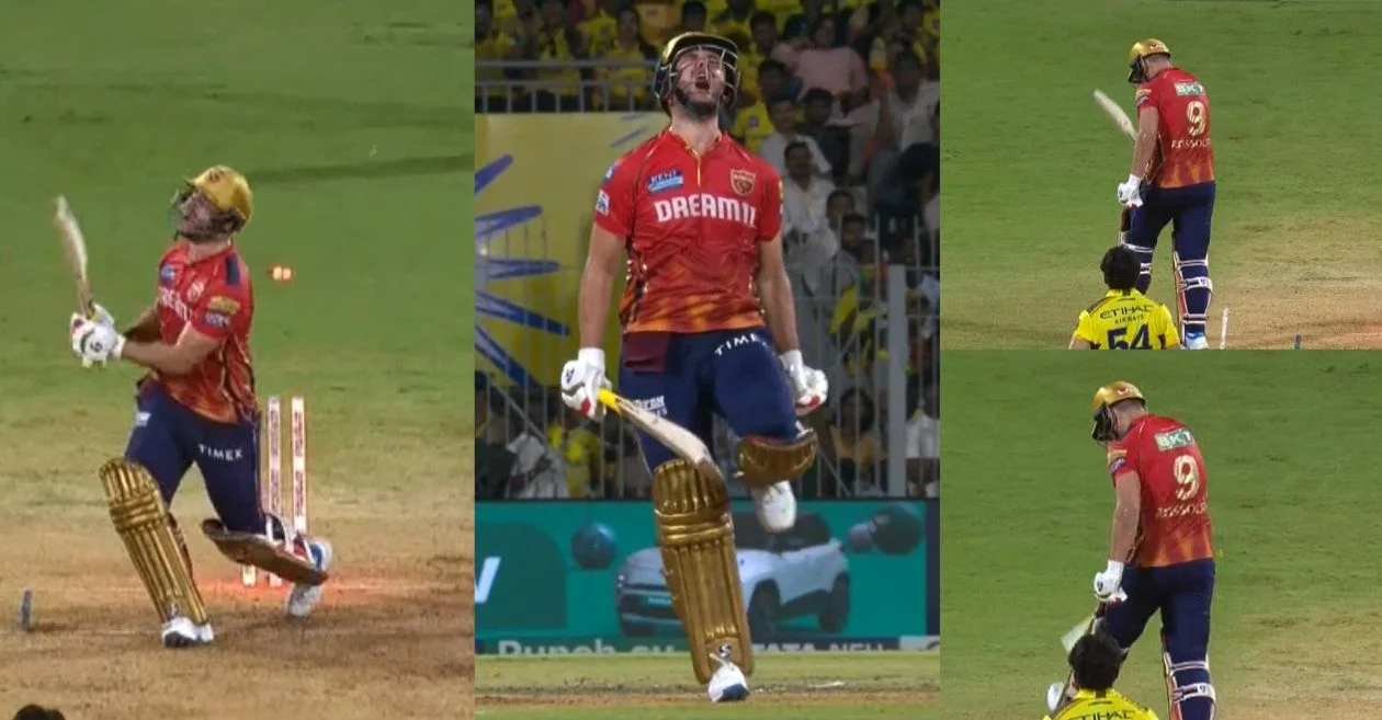 Rilee Rossouw gets frustrated after losing his wicket during CSK vs PBKS match at IPL 2024