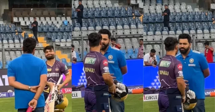 WATCH: Rohit Sharma’s heartwarming gesture for Rinku Singh after KKR star’s snub from T20 World Cup squad
