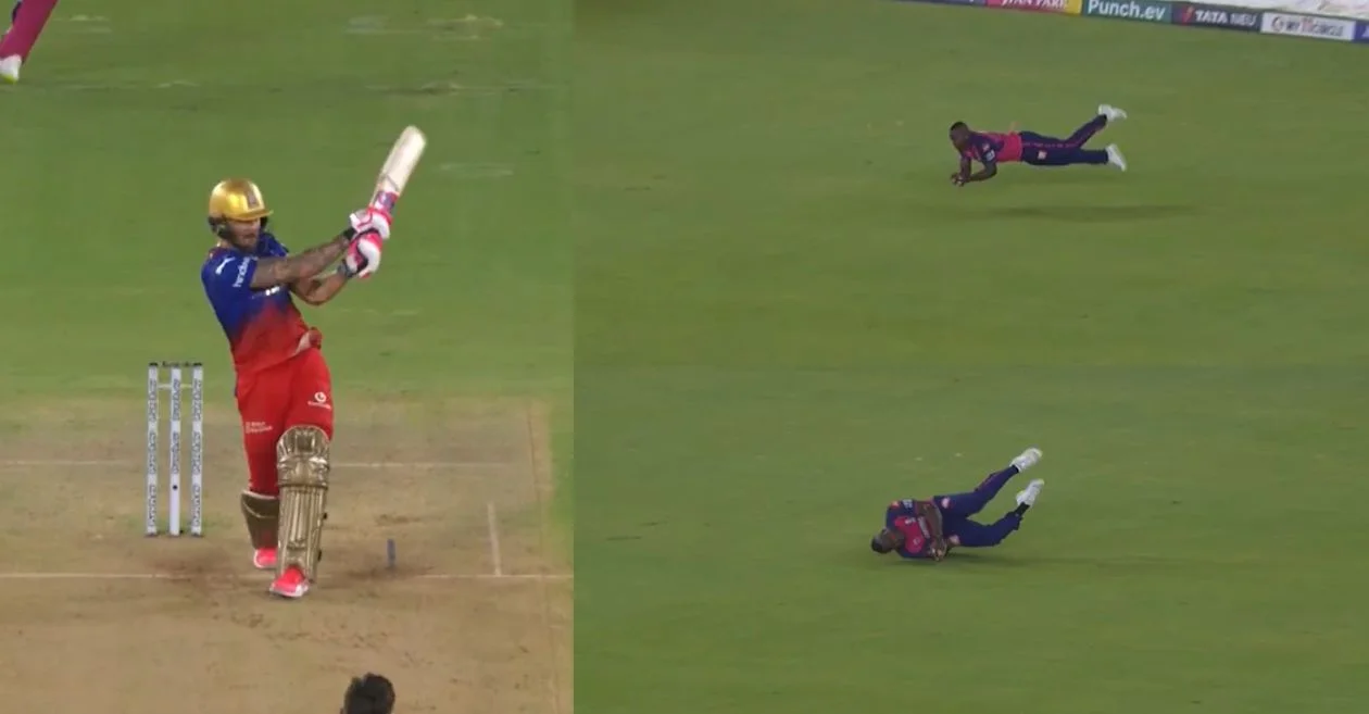 RR vs RCB [WATCH]: Rovman Powell defies gravity with a mind-boggling catch to dismiss Faf du Plessis in the Eliminator