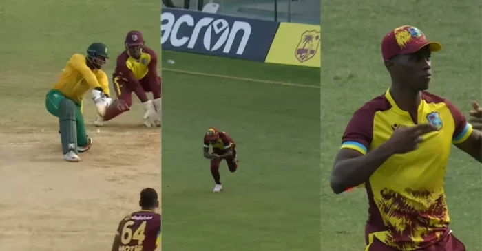 WI vs SA [WATCH]: Shamar Joseph takes a stunning catch to dismiss Andile Phehlukwayo in the 2nd T20I