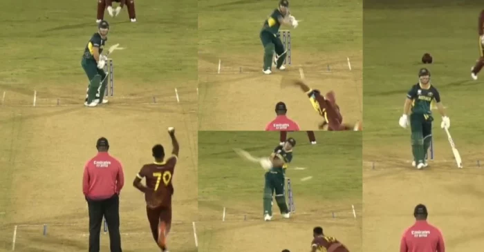 WATCH: Shamar Joseph cleans up David Warner with a beauty in WI vs AUS T20 World Cup warm-up fixture