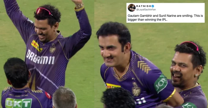 IPL 2024: Fans go berserk as Sunil Narine and Gautam Gambhir lifts each other, smiles together after KKR’s title triumph