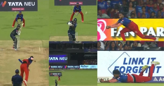IPL 2024 [WATCH]: Vijaykumar Vyshak’s acrobatic catch to remove Rahul Tewatia during RCB vs GT clash