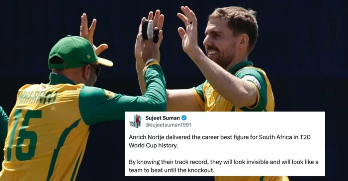 Twitter reactions: Anrich Nortje unleashes fury as South Africa thump Sri Lanka in T20 World Cup 2024