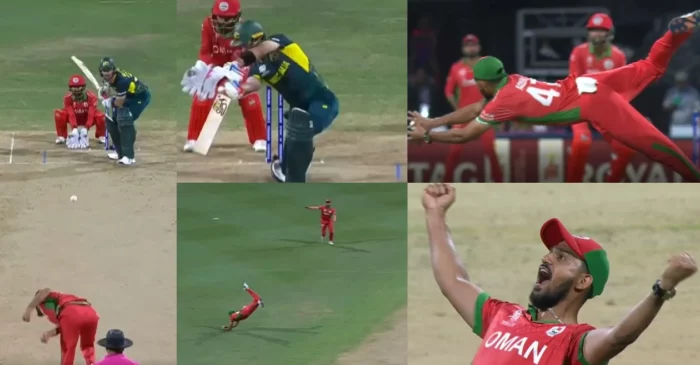 WATCH: Aqib Ilyas takes an extraordinary catch to dismiss Glenn Maxwell for a golden duck | AUS vs OMN, T20 World Cup 2024