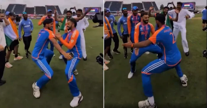 WATCH: Virat Kohli, Arshdeep Singh & other Indian players dance to ‘Tunak Tunak’ after clinching the T20 World Cup 2024