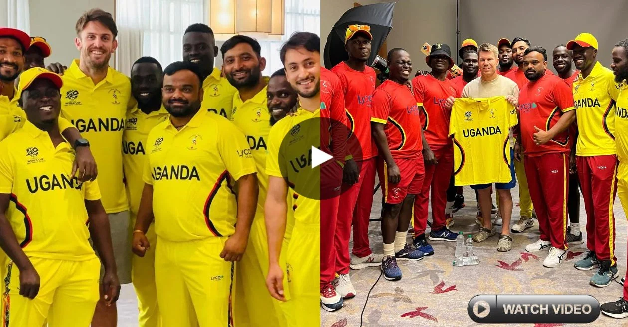 T20 World Cup 2024 [WATCH]: David Warner joins Mitchell Marsh in a heartwarming interaction with the Uganda cricket team