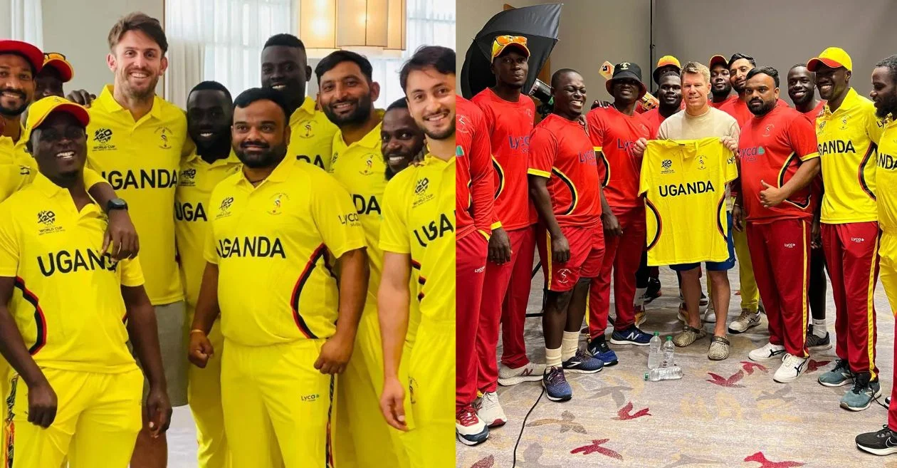 T20 World Cup 2024 [WATCH]: David Warner joins Mitchell Marsh in a heartwarming interaction with the Uganda cricket team