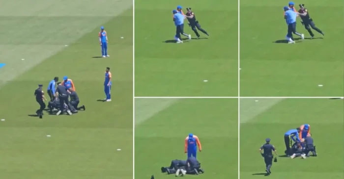 WATCH: Fan breaches security to meet Rohit Sharma, taken down by USA Police | T20 World Cup 2024 warm-up match