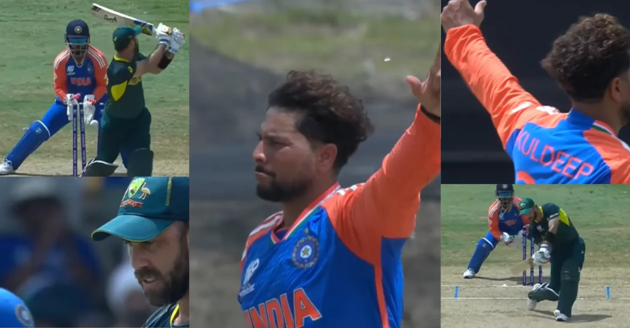 T20 World Cup 2024 [WATCH]: Kuldeep Yadav’s mesmerizing delivery leaves Glenn Maxwell baffled in the AUS vs IND game