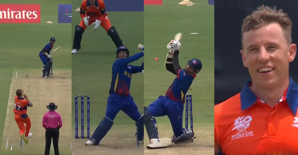 T20 World Cup 2024 [WATCH]: Logan van Beek dismisses Gulshan Jha, Abinash Bohara on consecutive deliveries during NED vs NEP clash