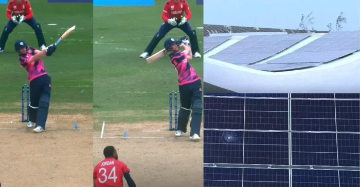 T20 World Cup 2024 [WATCH]: Michael Jones’ monstrous hit shatters solar panel roof during ENG vs SCO clash