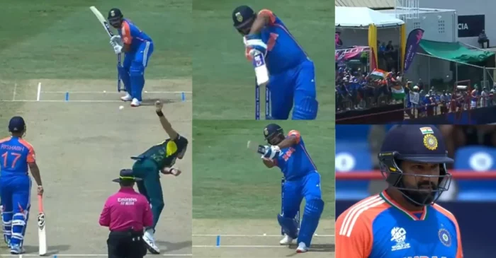 T20 World Cup 2024 [WATCH]: Rohit Sharma powerfully thrashes Mitchell Starc in a 29-run over during AUS vs IND game