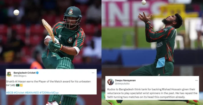 Twitter reactions: Shakib Al Hasan, Rishad Hossain steer Bangladesh to dominant win over Netherlands in the T20 World Cup 2024