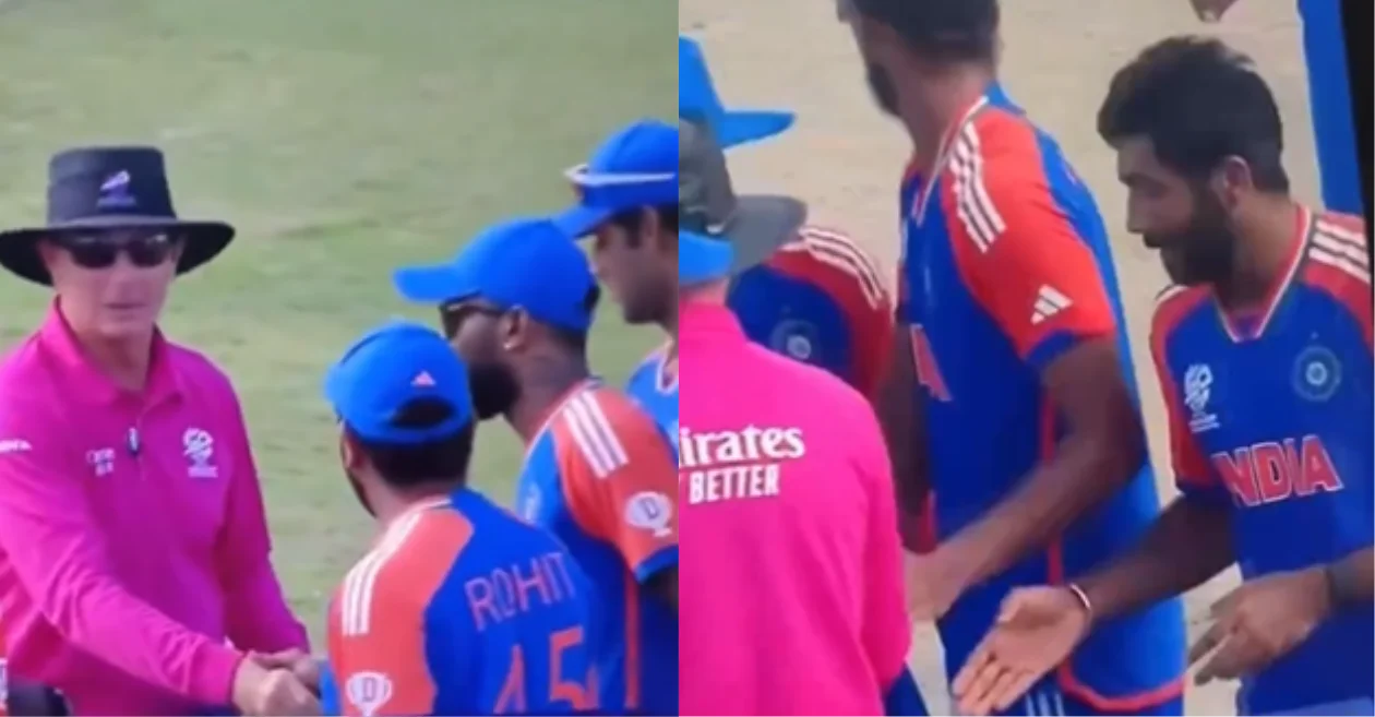 Umpire ignore the handshake of Jasprit Bumrah